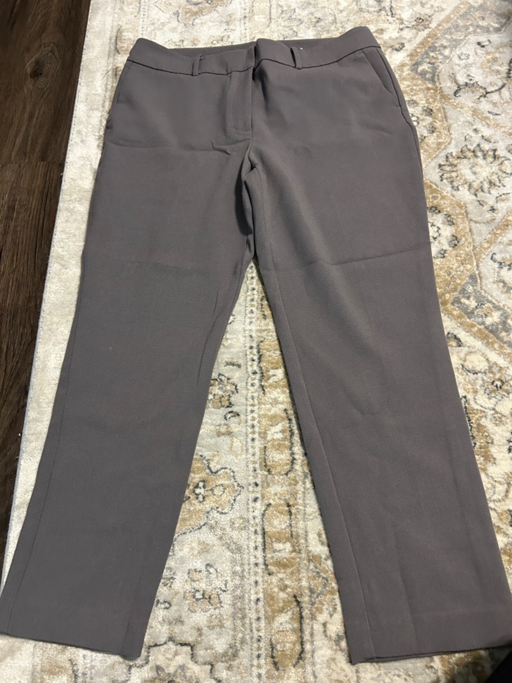 Ann Taylor Factory Straight Dress Pants in Gray